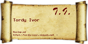 Tordy Ivor névjegykártya